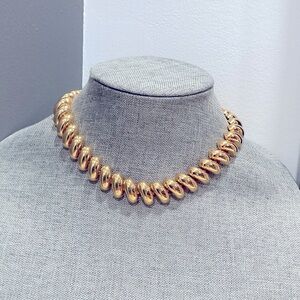 Vintage Napier Classic Gold Tone Chunky Layering Chocker Necklace